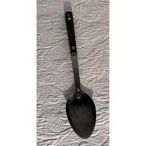 Vintage Flint‎ Stainless USA Black Handle Kitchen Cooking Serving Spoon Utensil